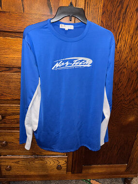 Fishware Nor-Tech Performance Boats Blue Long Sleeve Shirt Size S